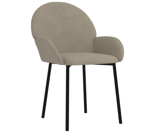 vidaXL virtuves krēsli, 2 gab., gaiši pelēks samts