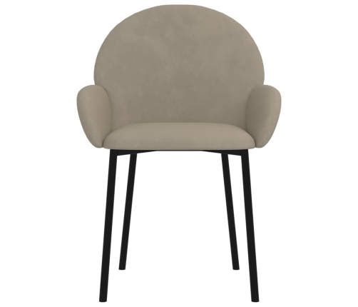 vidaXL virtuves krēsli, 2 gab., gaiši pelēks samts