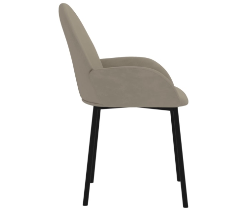 vidaXL virtuves krēsli, 2 gab., gaiši pelēks samts