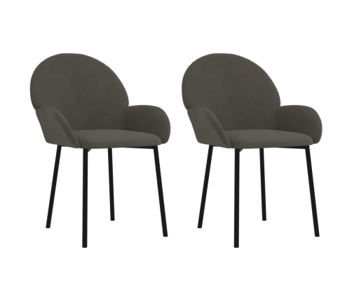 vidaXL virtuves krēsli, 2 gab., tumši pelēks samts