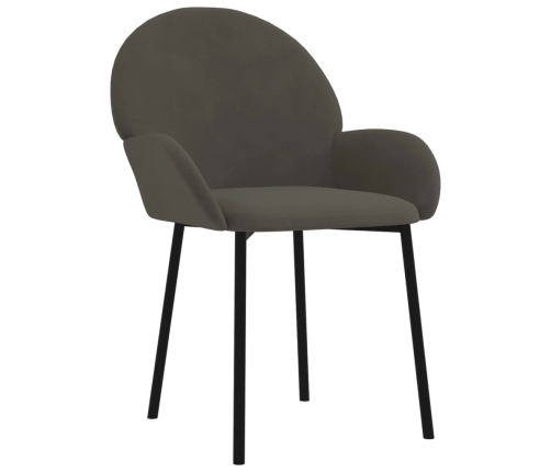 vidaXL virtuves krēsli, 2 gab., tumši pelēks samts