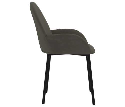 vidaXL virtuves krēsli, 2 gab., tumši pelēks samts