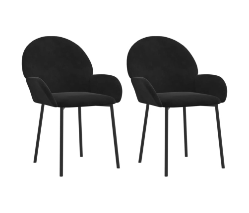 Virtuves Krēsli, 2 Gab., Melns Samts Vidaxl