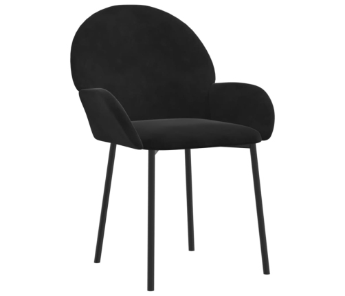 Virtuves Krēsli, 2 Gab., Melns Samts Vidaxl
