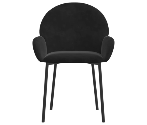 Virtuves Krēsli, 2 Gab., Melns Samts Vidaxl