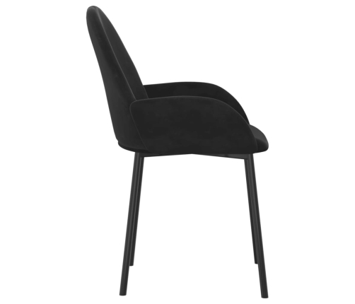 Virtuves Krēsli, 2 Gab., Melns Samts Vidaxl