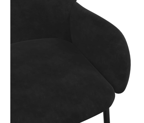 Virtuves Krēsli, 2 Gab., Melns Samts Vidaxl