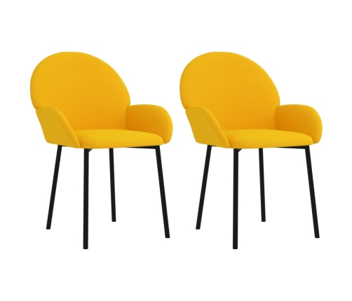 Virtuves Krēsli, 2 Gab., Dzeltens Samts Vidaxl