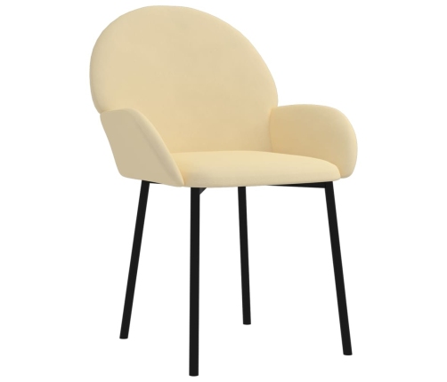 vidaXL virtuves krēsli, 2 gab., krēmkrāsas samts