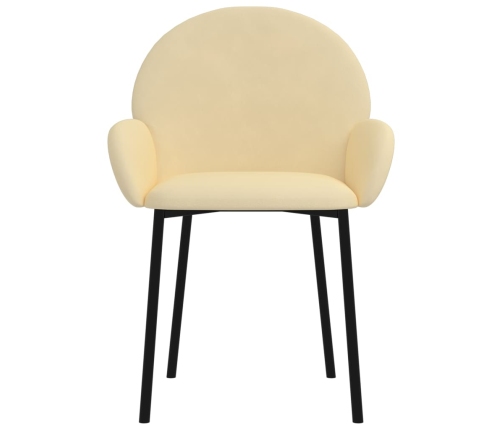 vidaXL virtuves krēsli, 2 gab., krēmkrāsas samts