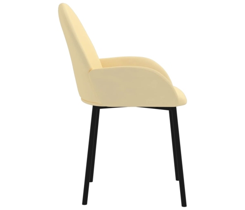 vidaXL virtuves krēsli, 2 gab., krēmkrāsas samts