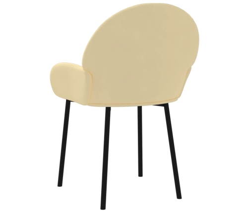 vidaXL virtuves krēsli, 2 gab., krēmkrāsas samts