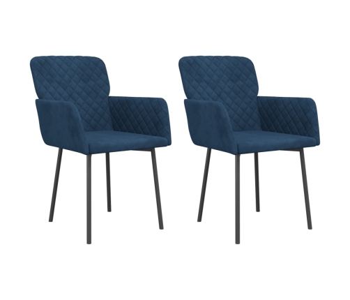 Virtuves Krēsli, 2 Gab., Zils Samts Vidaxl