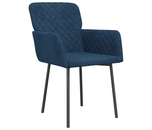 Virtuves Krēsli, 2 Gab., Zils Samts Vidaxl
