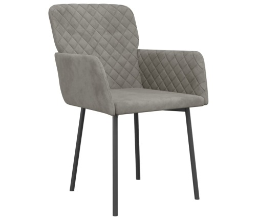 vidaXL virtuves krēsli, 2 gab., gaiši pelēks samts