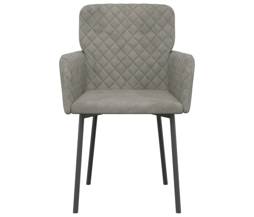 vidaXL virtuves krēsli, 2 gab., gaiši pelēks samts