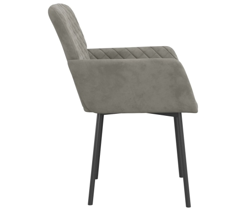 vidaXL virtuves krēsli, 2 gab., gaiši pelēks samts