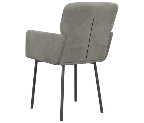 vidaXL virtuves krēsli, 2 gab., gaiši pelēks samts