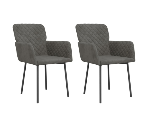 vidaXL virtuves krēsli, 2 gab., tumši pelēks samts