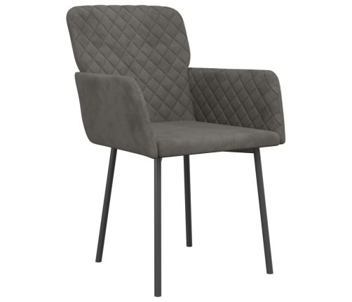 vidaXL virtuves krēsli, 2 gab., tumši pelēks samts