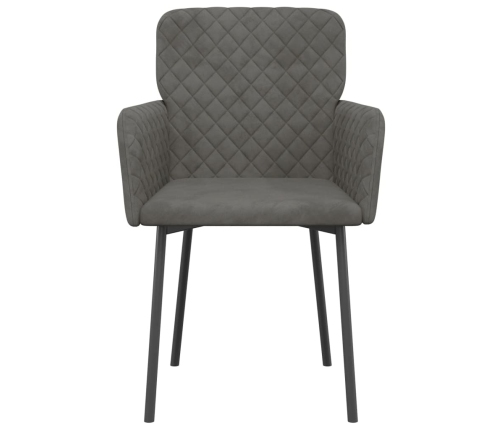 vidaXL virtuves krēsli, 2 gab., tumši pelēks samts