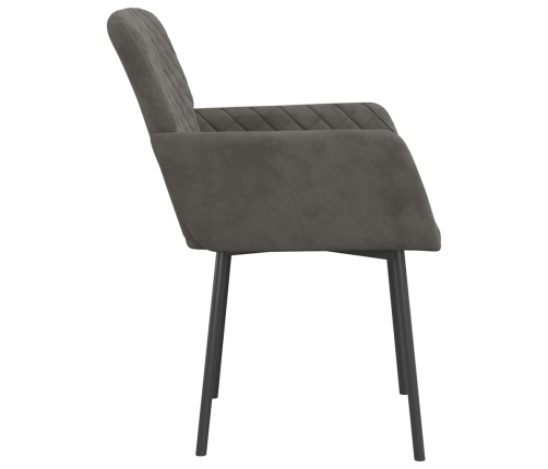 vidaXL virtuves krēsli, 2 gab., tumši pelēks samts