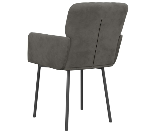 vidaXL virtuves krēsli, 2 gab., tumši pelēks samts