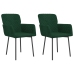 vidaXL virtuves krēsli, 2 gab., tumši zaļš samts