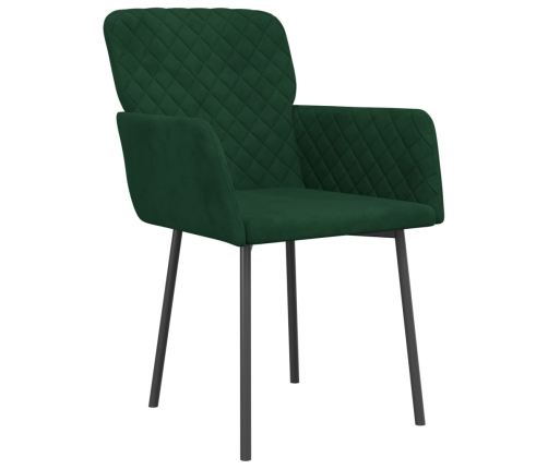 vidaXL virtuves krēsli, 2 gab., tumši zaļš samts