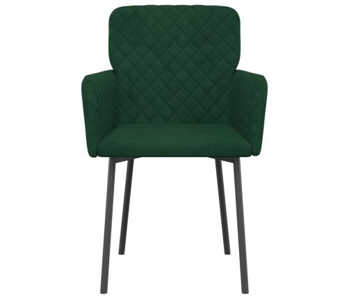 vidaXL virtuves krēsli, 2 gab., tumši zaļš samts