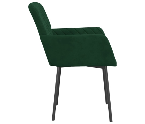vidaXL virtuves krēsli, 2 gab., tumši zaļš samts