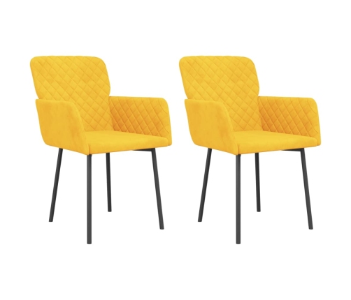 Virtuves Krēsli, 2 Gab., Dzeltens Samts Vidaxl