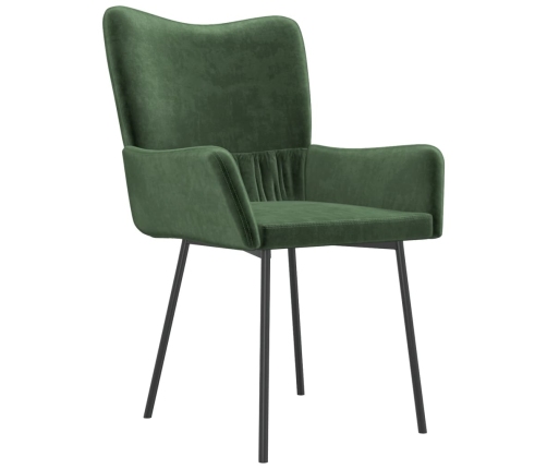 vidaXL virtuves krēsli, 2 gab., tumši zaļš samts