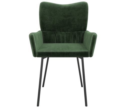 vidaXL virtuves krēsli, 2 gab., tumši zaļš samts