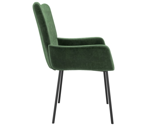 vidaXL virtuves krēsli, 2 gab., tumši zaļš samts