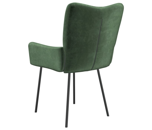 vidaXL virtuves krēsli, 2 gab., tumši zaļš samts