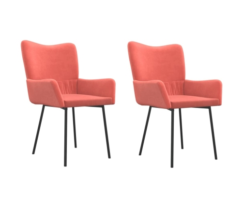 vidaXL virtuves krēsli, 2 gab., rozā samts