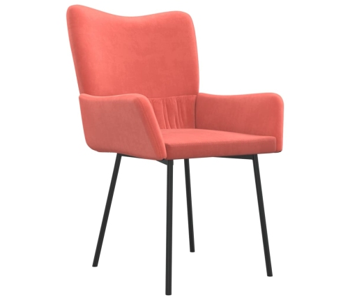 vidaXL virtuves krēsli, 2 gab., rozā samts