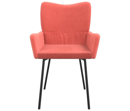 vidaXL virtuves krēsli, 2 gab., rozā samts