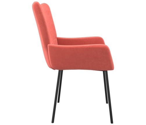 vidaXL virtuves krēsli, 2 gab., rozā samts