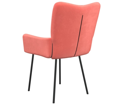 vidaXL virtuves krēsli, 2 gab., rozā samts