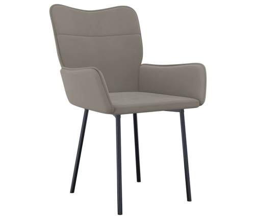 vidaXL virtuves krēsli, 2 gab., gaiši pelēks samts