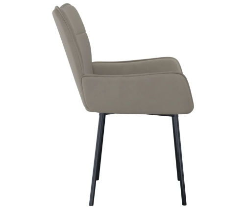 vidaXL virtuves krēsli, 2 gab., gaiši pelēks samts