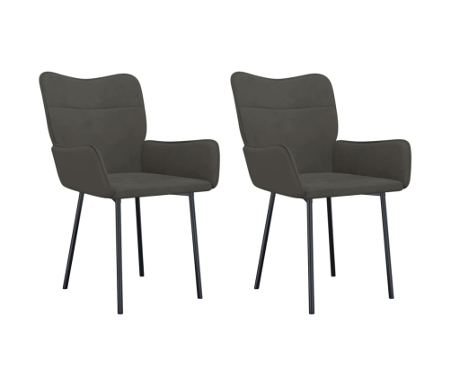 Virtuves Krēsli, 2 Gab., Tumši Pelēks Samts Vidaxl
