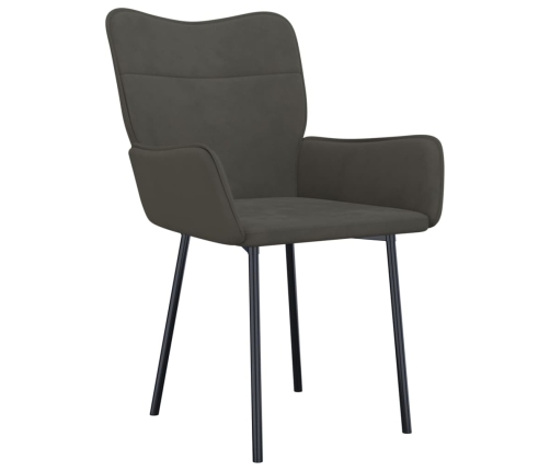 Virtuves Krēsli, 2 Gab., Tumši Pelēks Samts Vidaxl