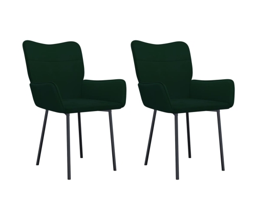Virtuves Krēsli, 2 Gab., Tumši Zaļš Samts Vidaxl