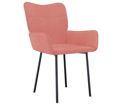 vidaXL virtuves krēsli, 2 gab., rozā samts