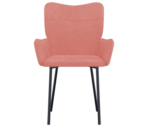 vidaXL virtuves krēsli, 2 gab., rozā samts