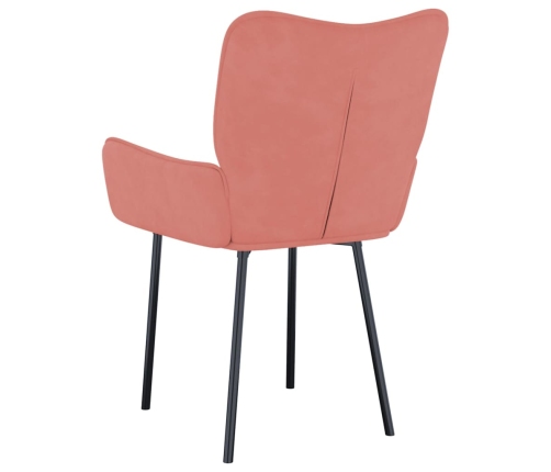 vidaXL virtuves krēsli, 2 gab., rozā samts