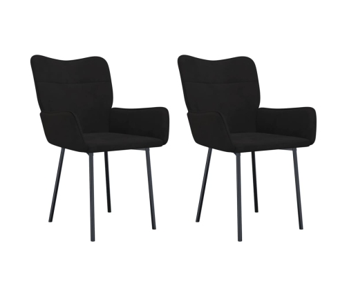 vidaXL virtuves krēsli, 2 gab., melns samts